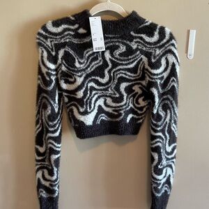 Urban Outfitters Black and White Swirl Marble Sweater